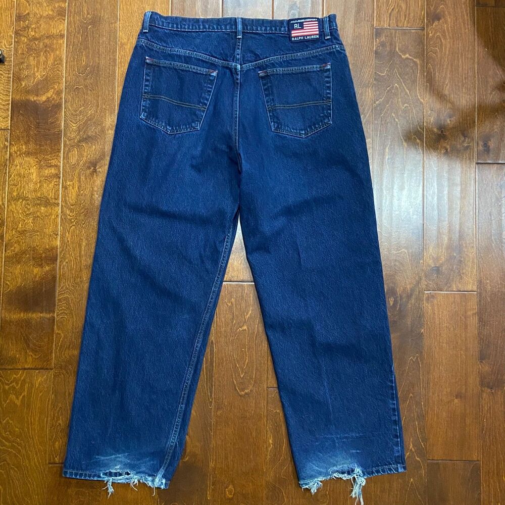 Polo Jeans Company Ralph Lauren Vintage Baggy Banner Jeans Men's Size 38 x 32 - Picture 4 of 9
